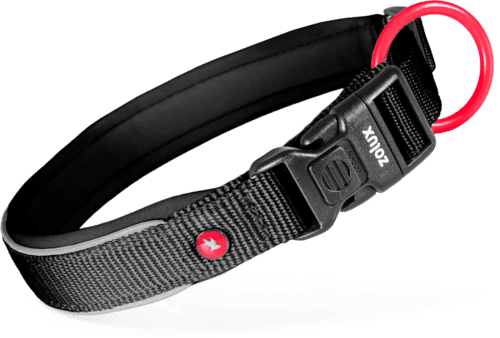 ZOLUX Premium-Nylon-Hundehalsband, Größe M, 40–45 cm, 20 mm, schwarz – Bild 2