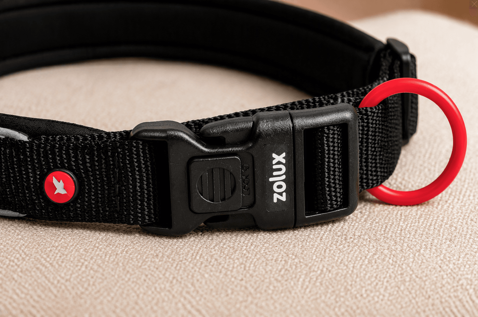 ZOLUX Premium-Nylon-Hundehalsband, Größe XS, 30–35 cm, 15 mm, schwarz – Bild 4