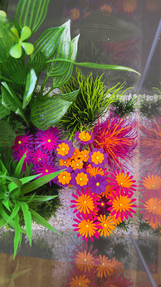 ZOLUX Aquariendekoration FLOWERS 2 orange-gelb fluoreszierend – Bild 7