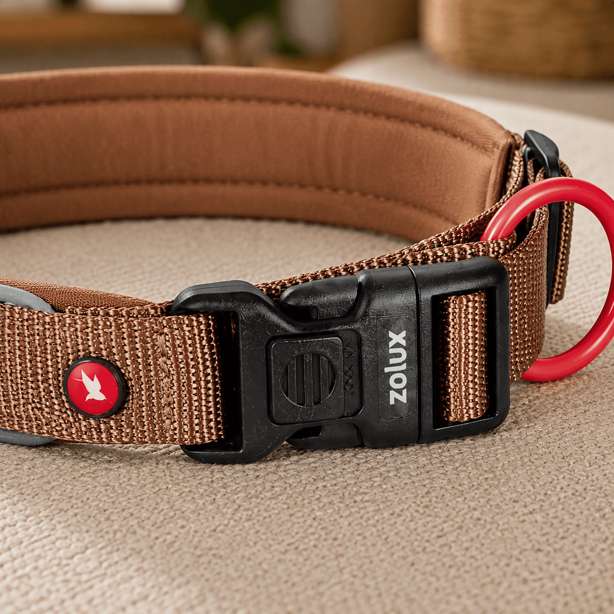 ZOLUX Premium-Nylon-Hundehalsband, Größe XXS, 25–30 cm, 15 mm, mocha – Bild 5