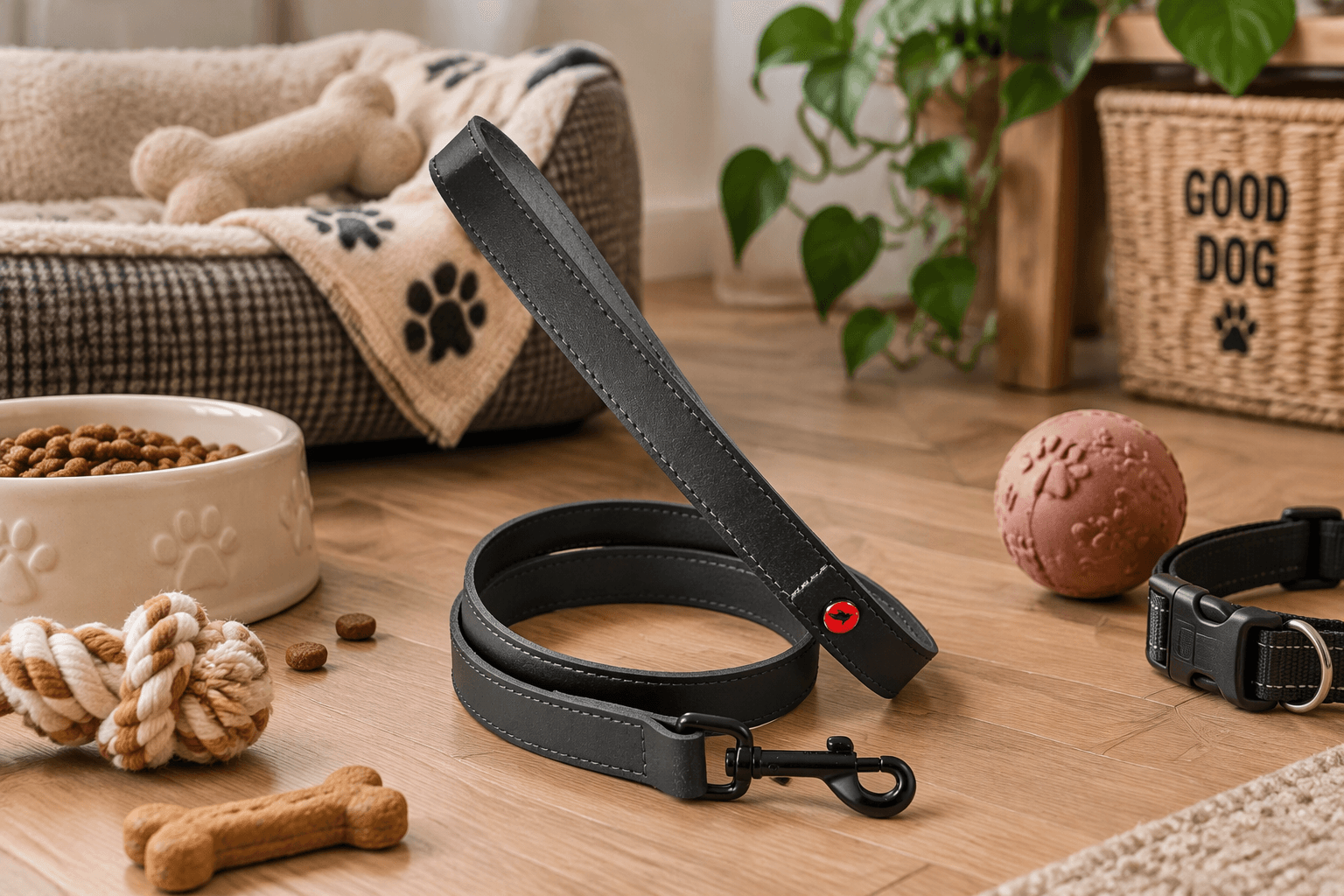 ZOLUX Klassische Lederleine für Hunde, 1 m, 20 mm, schwarz – Bild 6