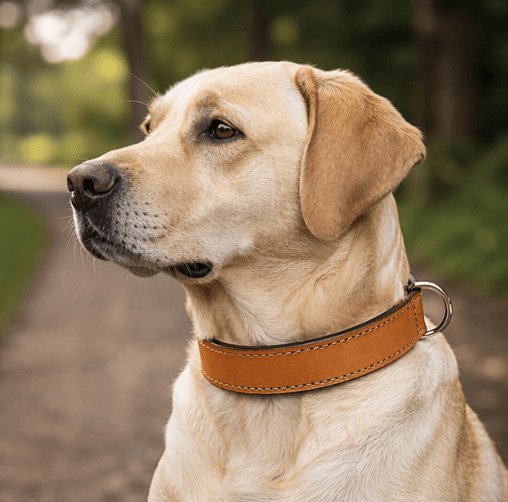 ZOLUX Verstärktes Hundehalsband aus Doppel-Leder, 75 cm, natur – Bild 6
