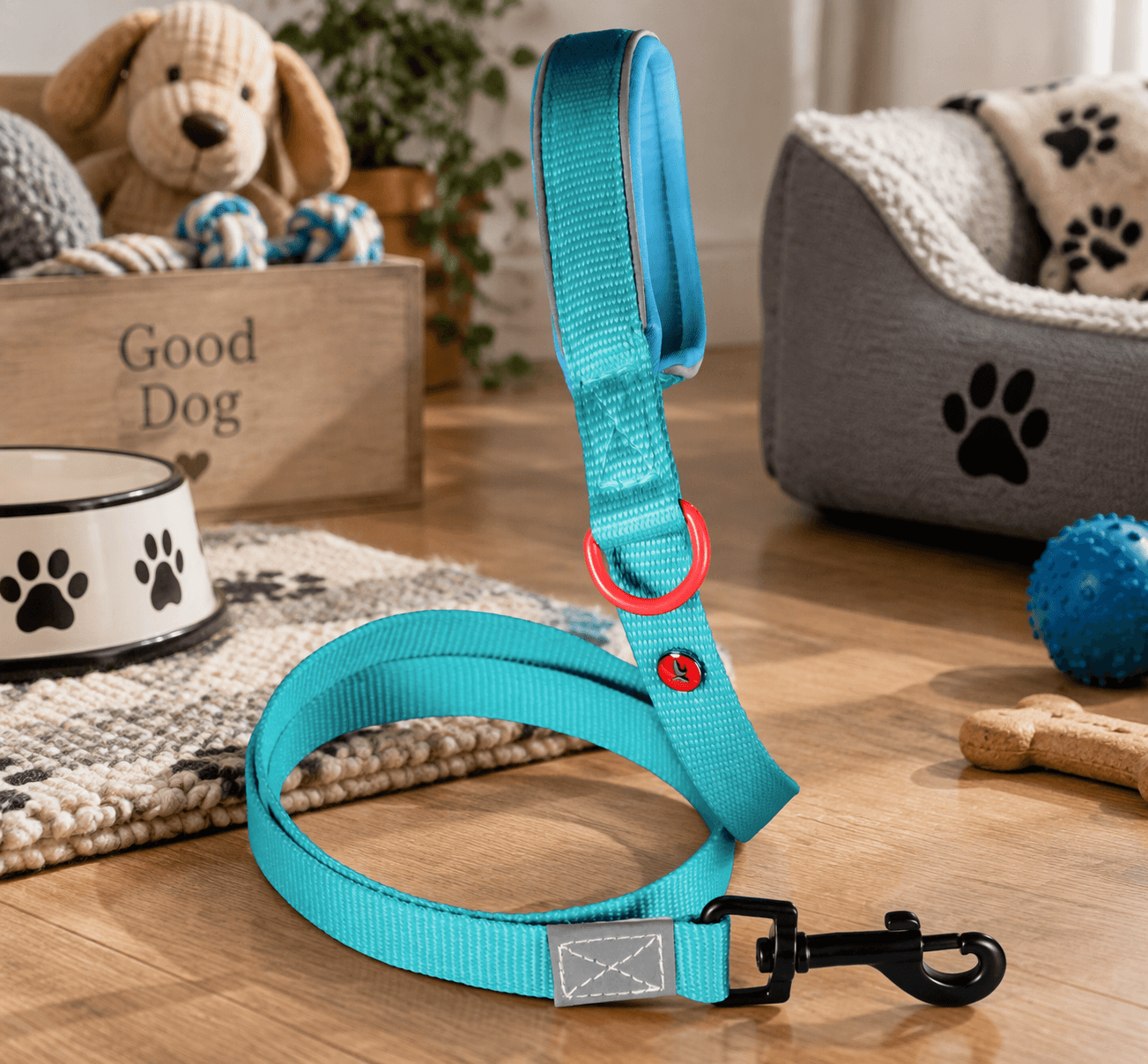 ZOLUX Premium-Nylon-Hundeleine, Größe XL, 1,2 m, 25 mm, türkis – Bild 4
