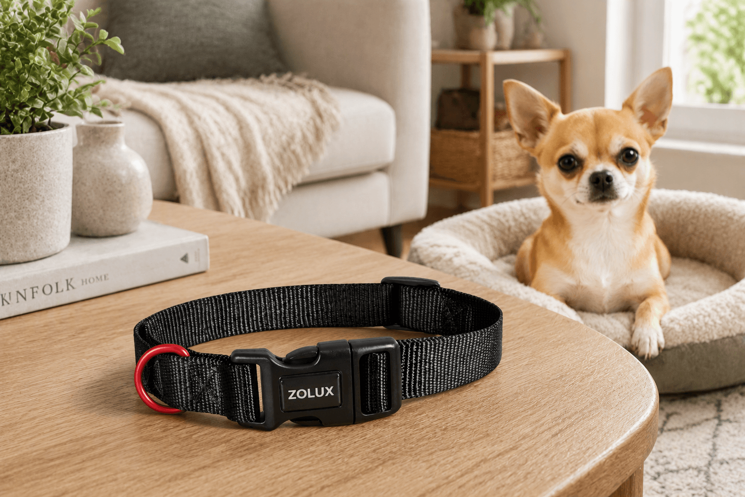 ZOLUX Klassisches Nylon-Hundehalsband, 21–36 cm, 10 mm, schwarz – Bild 4