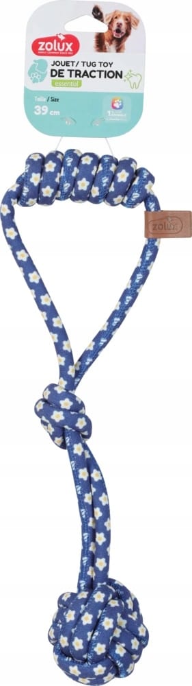 ZOLUX BLUE FLOWER Seil-Zerrspielzeug für Hunde, Knoten, 39 cm – Bild 1