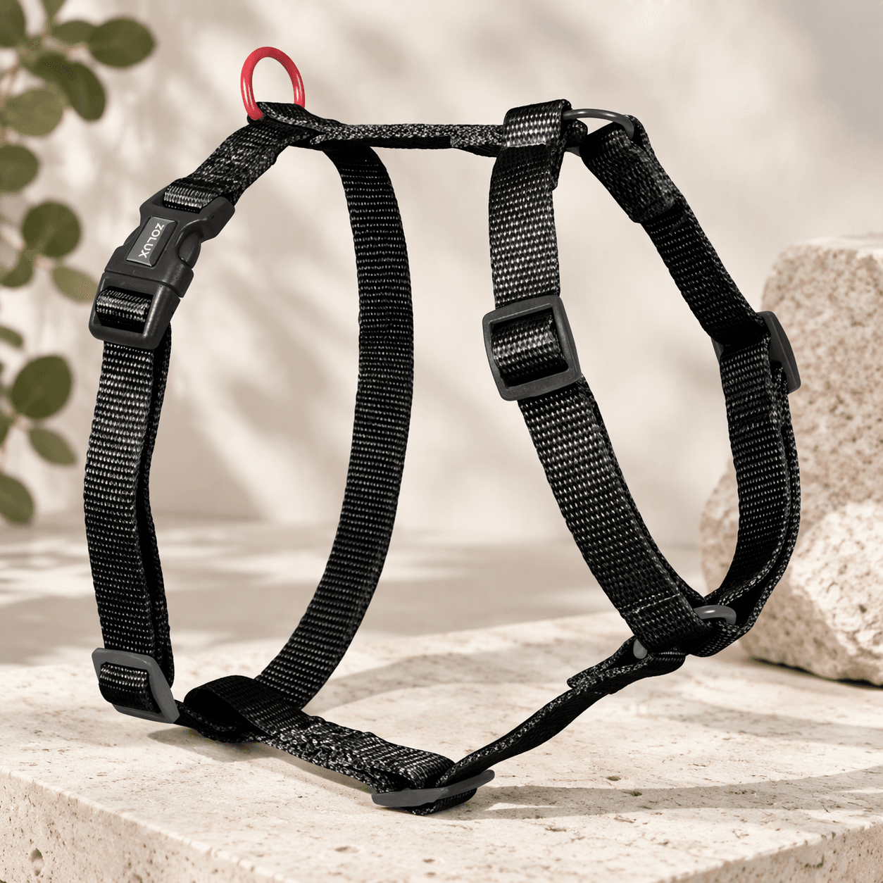 ZOLUX Klassisches Nylon-Hundegeschirr, 45–68 cm, 20 mm, schwarz – Bild 5