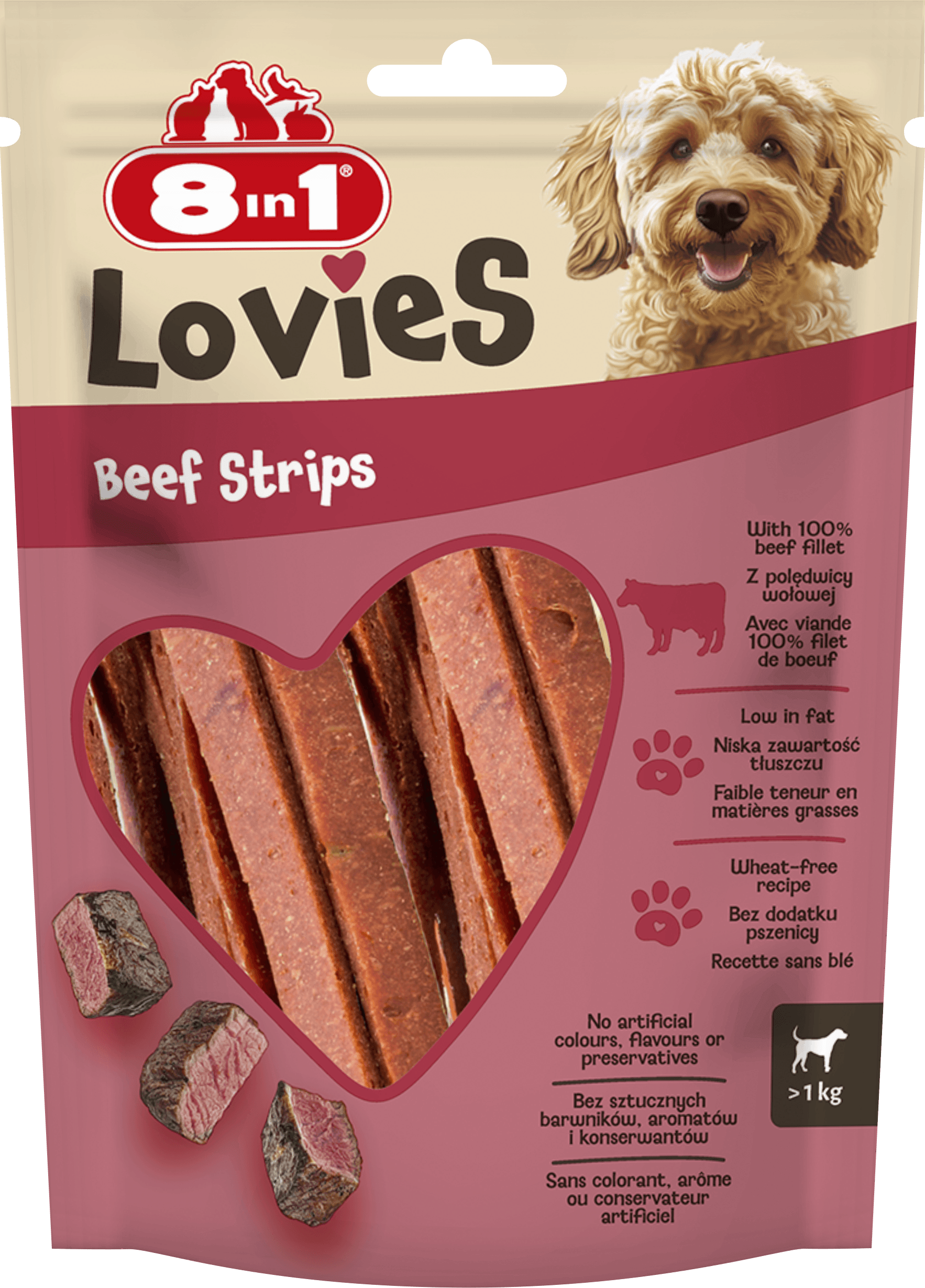 8in1 Rindfleischstreifen 80g – Bild 1