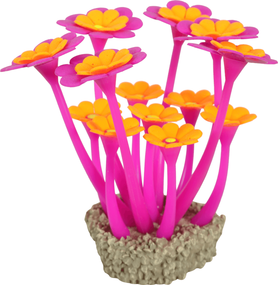 ZOLUX Aquariendekoration FLOWERS 2 violett-orange fluoreszierend – Bild 1