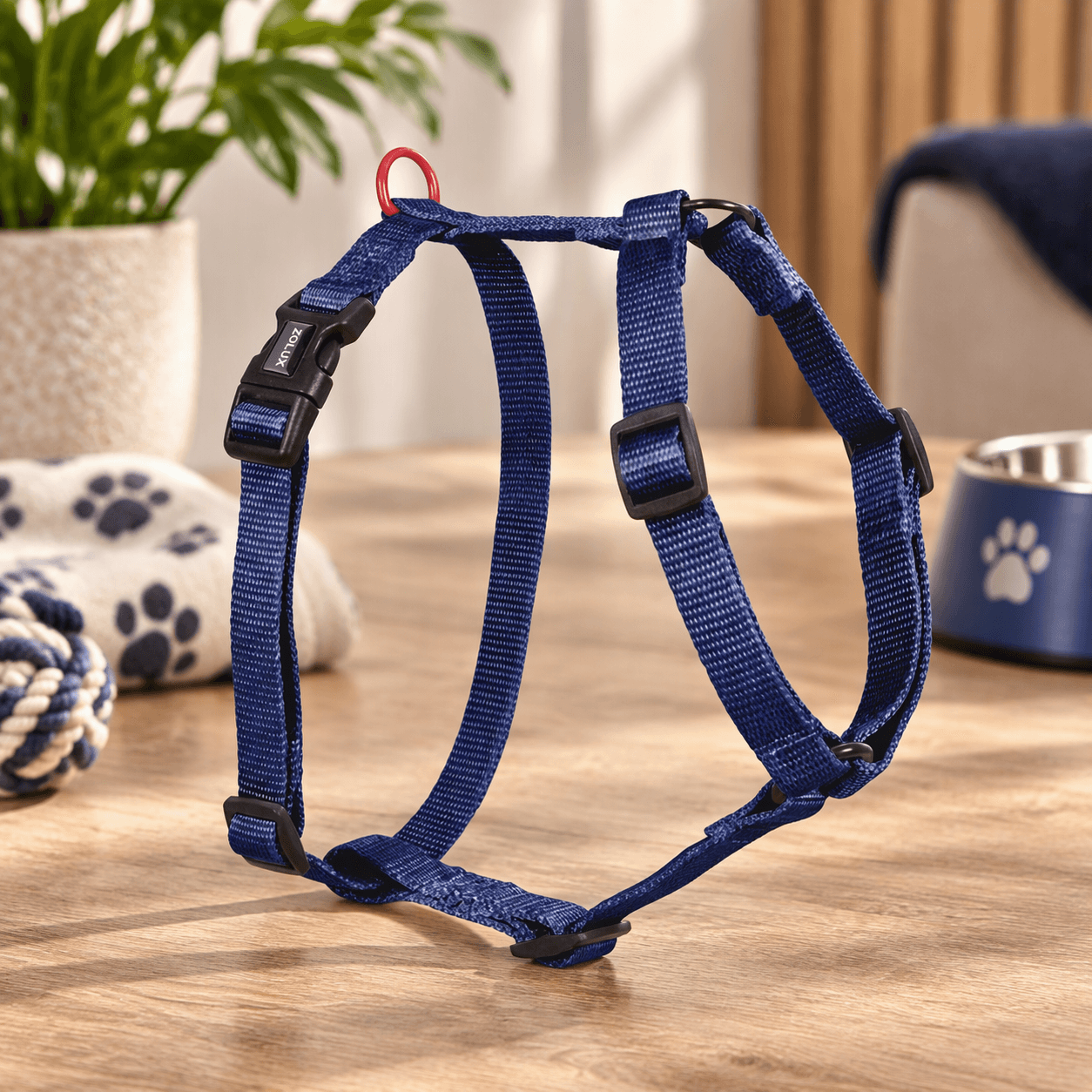 ZOLUX Klassisches Nylon-Hundegeschirr, 23–39 cm, 10 mm, marineblau – Bild 5