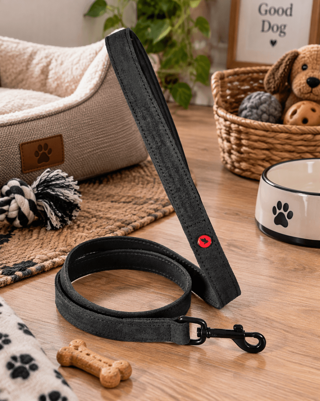 ZOLUX Komfort-Lederleine für Hunde, 1 m, 20 mm, schwarz – Bild 6