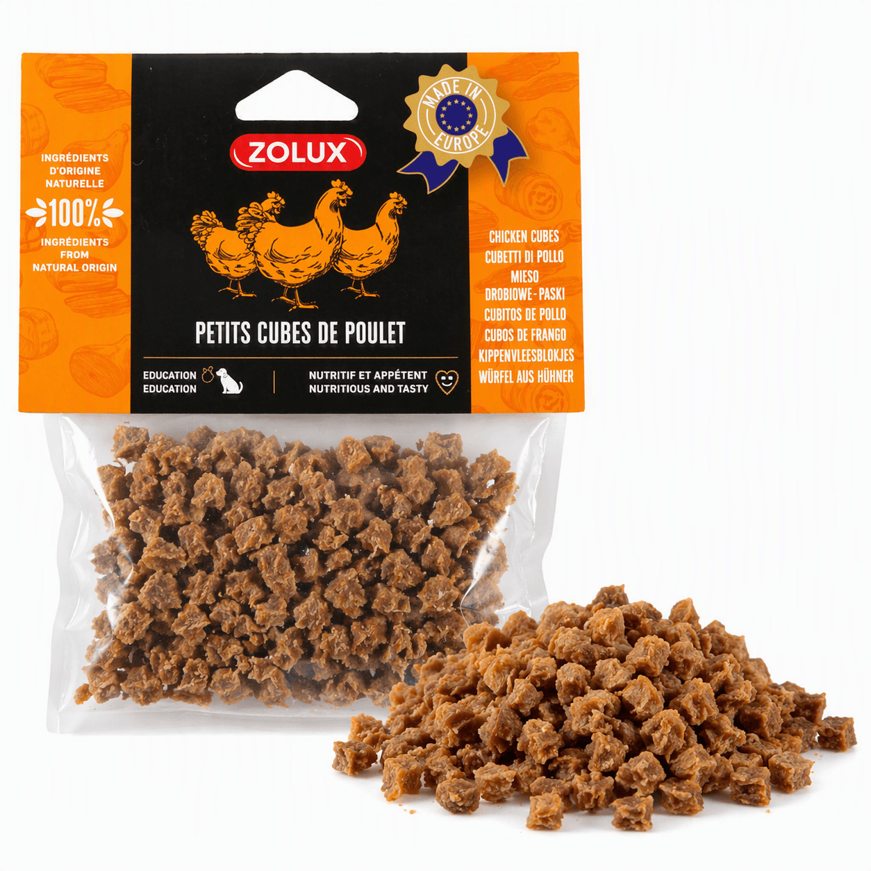 ZOLUX Natürliches Leckerli für Hunde Hühnerknochen klein, 100g – Bild 7