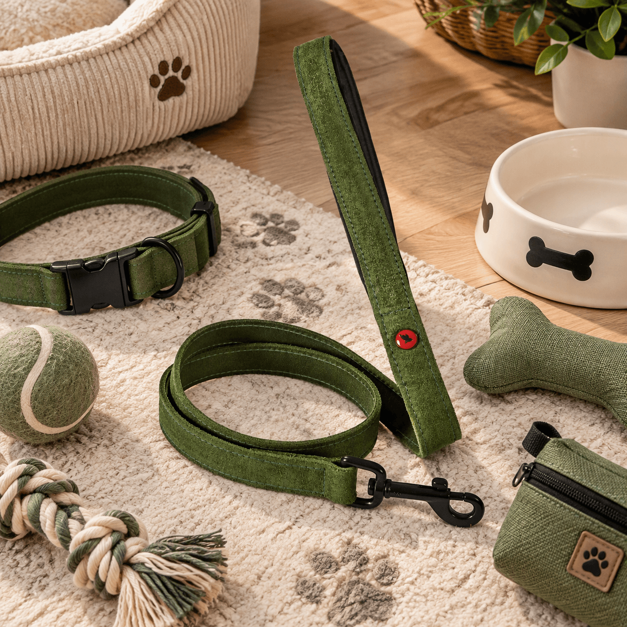 ZOLUX Komfort-Lederleine für Hunde, 1 m, 20 mm, grün – Bild 7