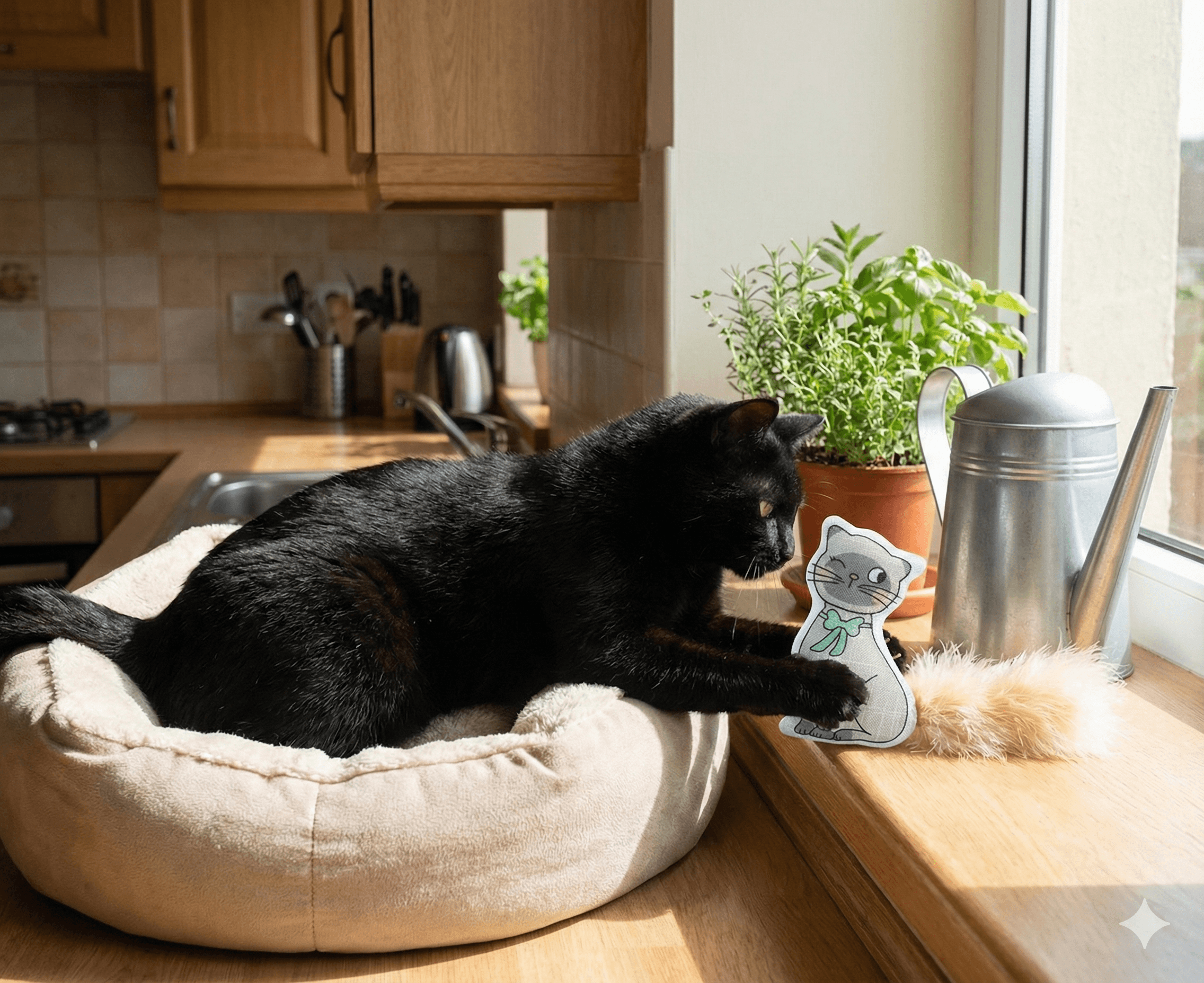 ZOLUX CHATOUILLE Katzenspielzeug, Katze mit Fliege, Federn und Katzenminze, 7,5 cm – Bild 7