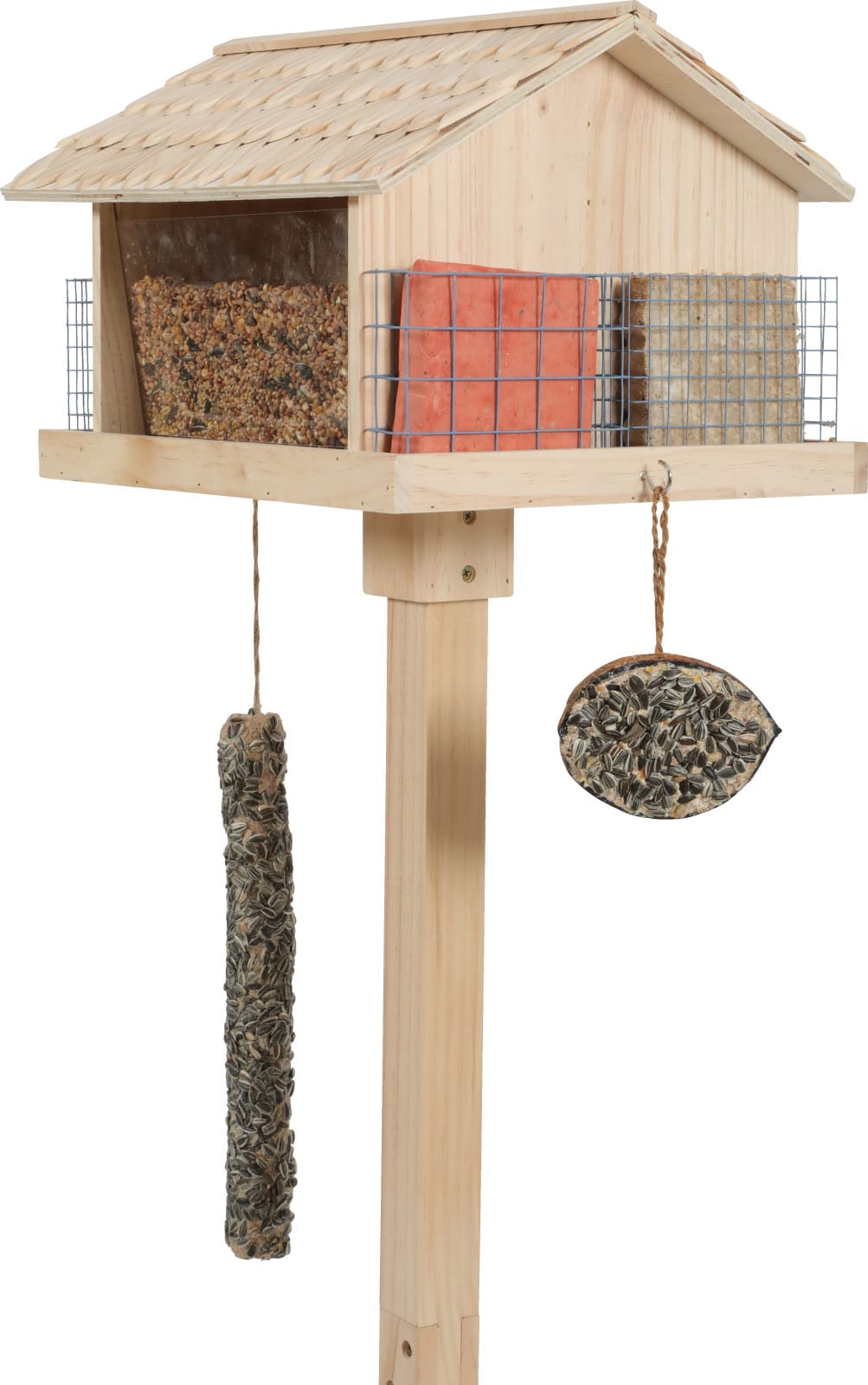 ZOLUX Freistehendes Grizzli XL-Vogelfutterhaus mit Holzdach – Bild 1