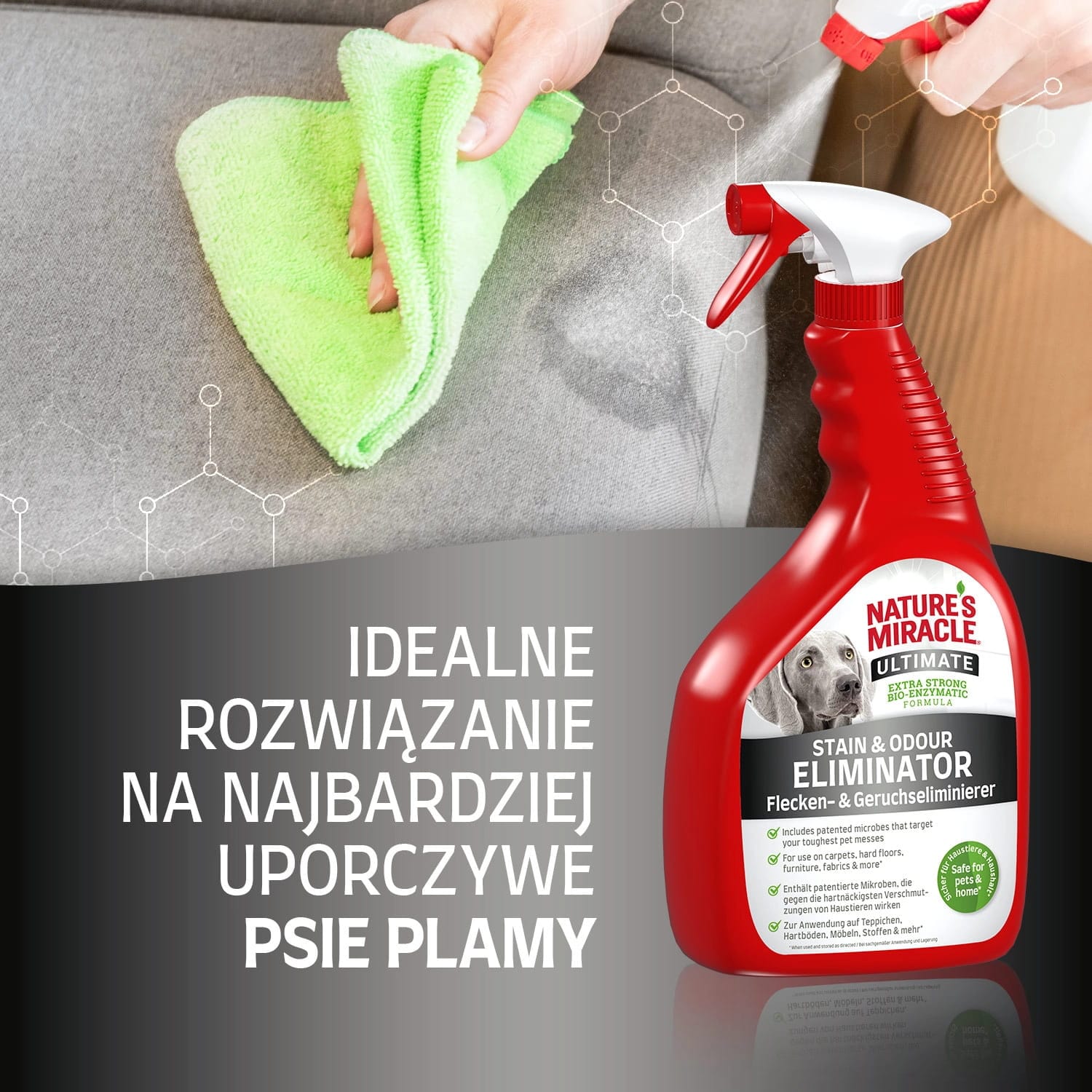 NATURE'S MIRACLE Ultimativer Flecken- und Geruchsentferner für Hunde – ULTIMATE 946 ml – Bild 7