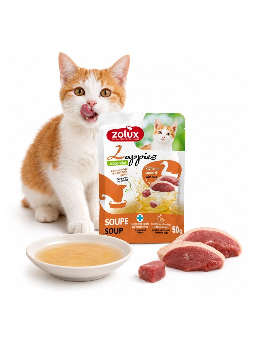 ZOLUX LAPPIES Katzensuppe mit Ente, 50 g – Bild 2