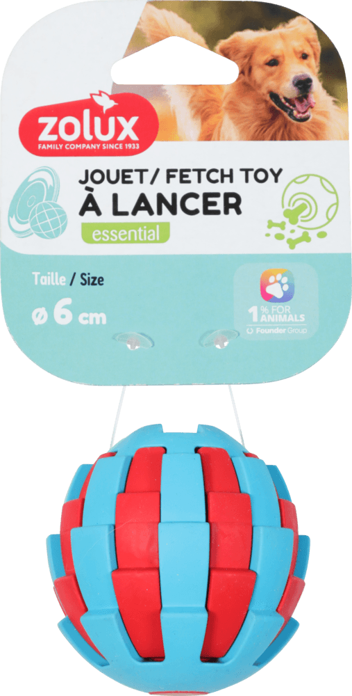 ZOLUX TPR-Leckerliball für Hunde zum Apportieren, 6 cm – Bild 2