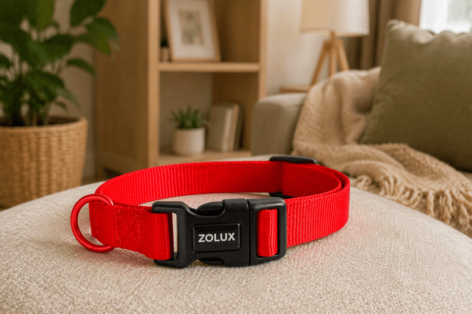 ZOLUX Klassisches Nylon-Hundehalsband, 21–36 cm, 10 mm, rot – Bild 7