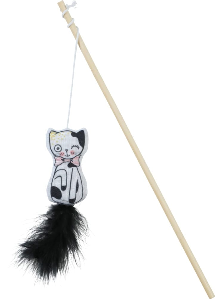 ZOLUX CHATOUILLE Bambus-Spielangel für Katzen mit Vogel im Schal, 48,8 cm – Bild 2