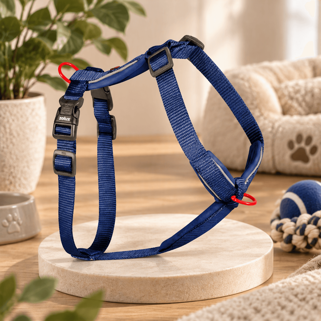 ZOLUX Premium-Nylon-Hundegeschirr, Größe M, 50–74 cm, 20 mm, marineblau – Bild 4