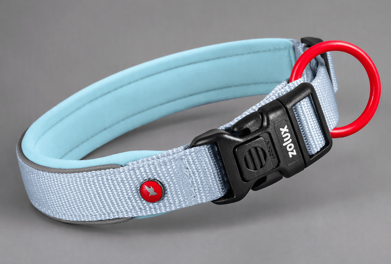ZOLUX Premium-Nylon-Hundehalsband, Größe M, 40–45 cm, 20 mm, hellblau – Bild 8