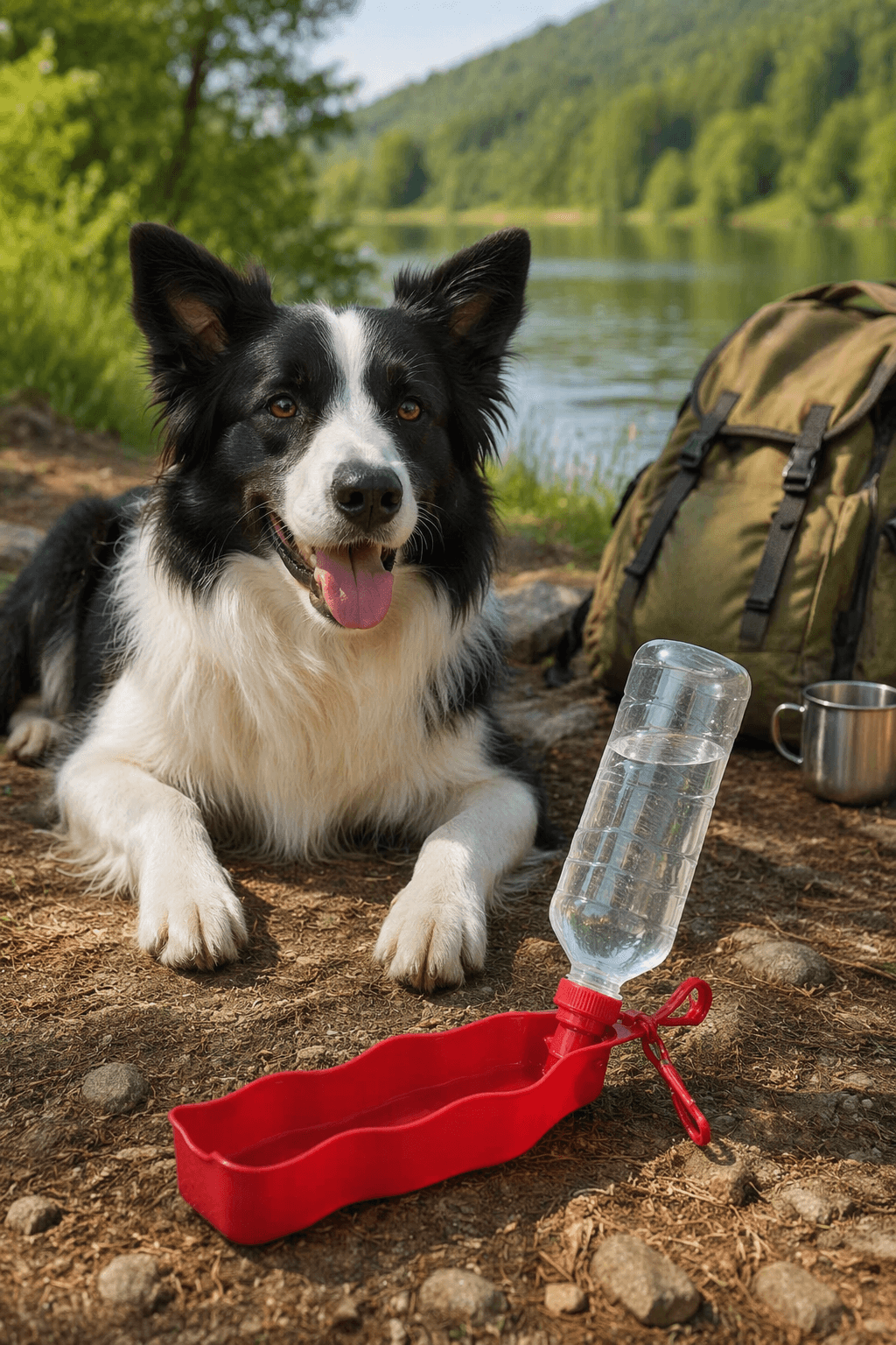ZOLUX Faltbare Trinkflasche für Hunde BIVOUAK 450 ml rot – Bild 10