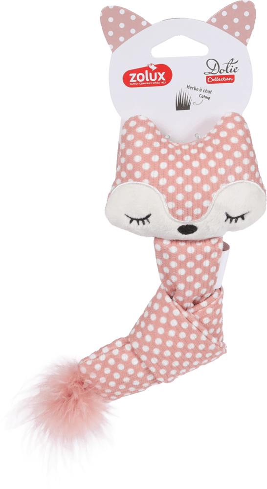 ZOLUX DOTIE Plüsch-Katzenspielzeug Fuchs, rosa – Bild 1