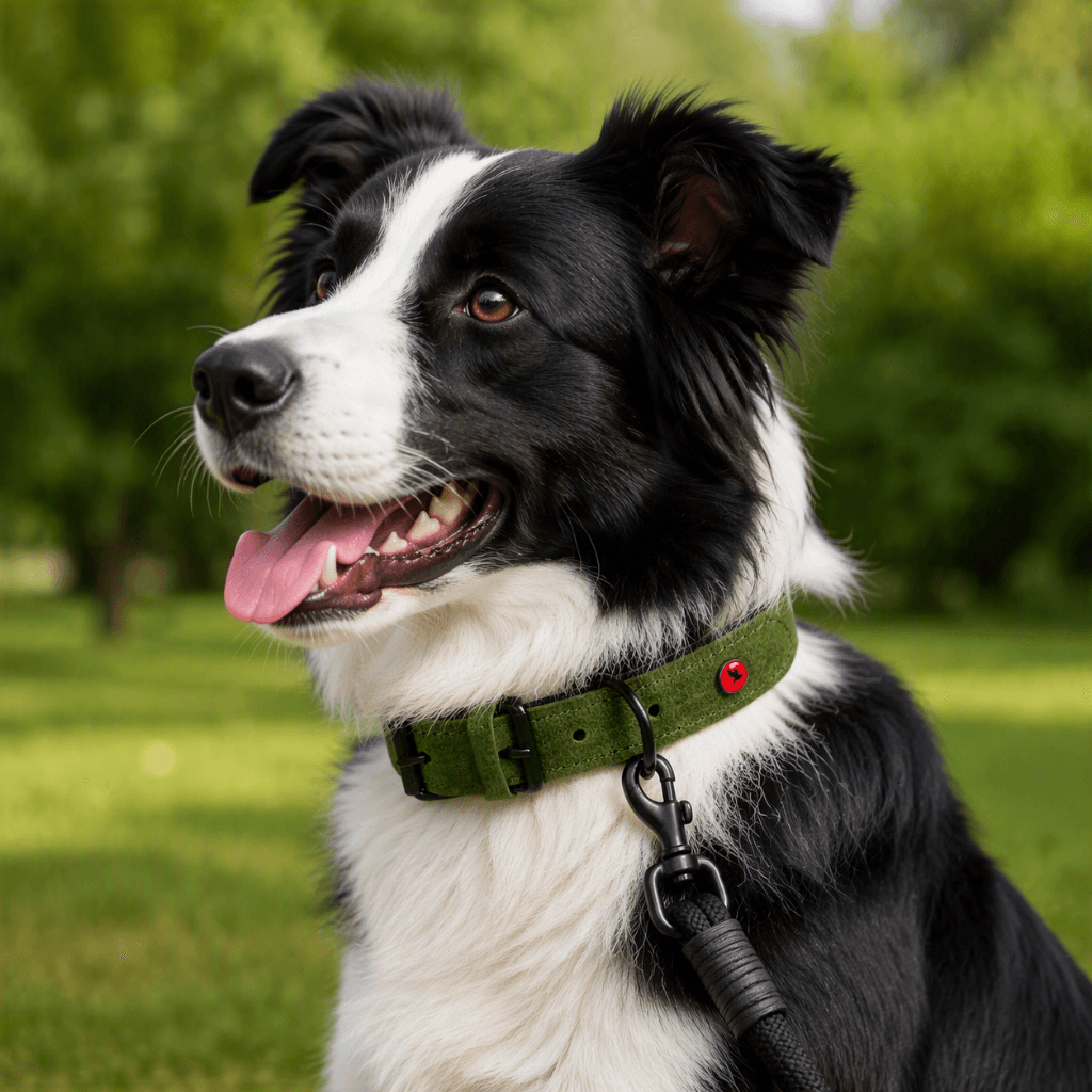 ZOLUX Komfort-Lederhalsband für Hunde, 33–39 cm, 18 mm, grün – Bild 6