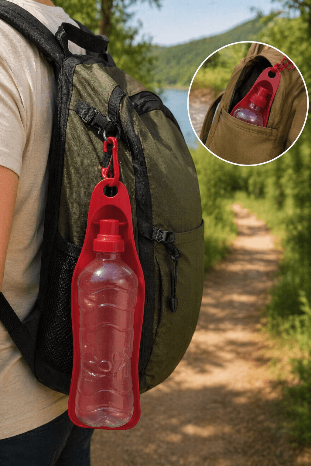 ZOLUX Faltbare Trinkflasche für Hunde BIVOUAK 450 ml rot – Bild 9