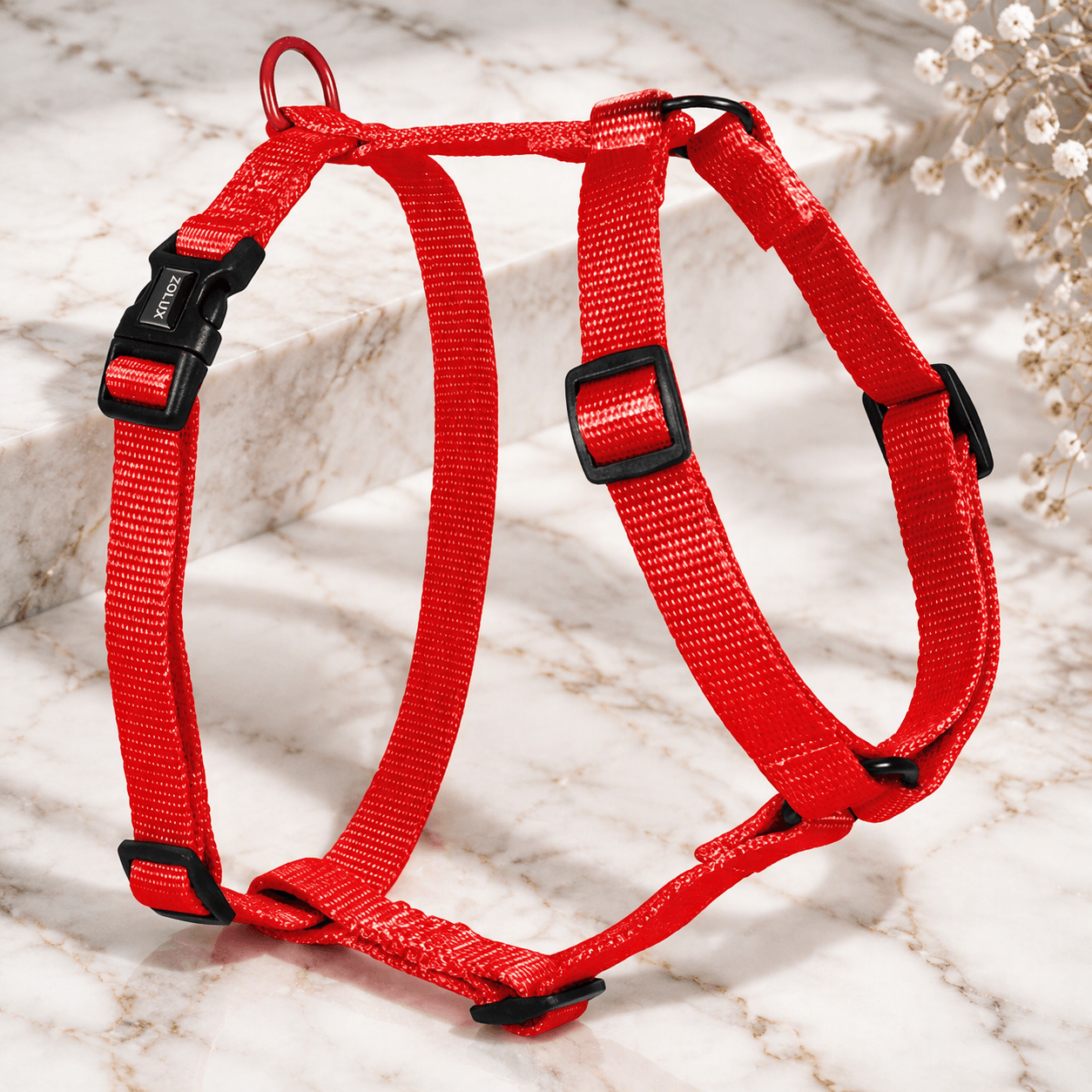 ZOLUX Klassisches Nylon-Hundegeschirr, 27–42 cm, 15 mm, rot – Bild 5