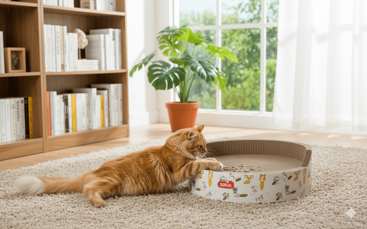 ZOLUX CHATOUILLE 2-in-1-Rundes Katzenkratzbrett mit Katzenminze – Bild 6
