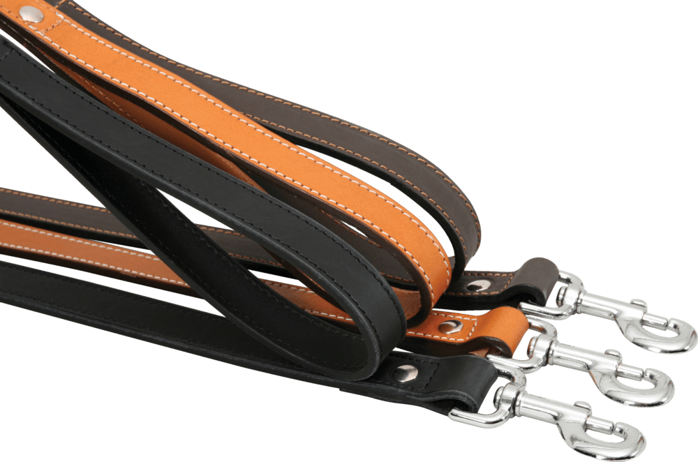 ZOLUX Verstärkte Hundeleine aus Doppel-Leder, 1 m / 25 mm, schwarz – Bild 3