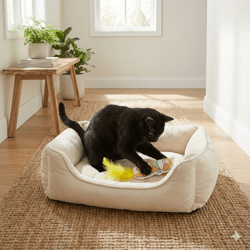 ZOLUX CHATOUILLE Katzenspielzeug, Katze mit Federn und Katzenminze, Bandana, 13 cm – Bild 7
