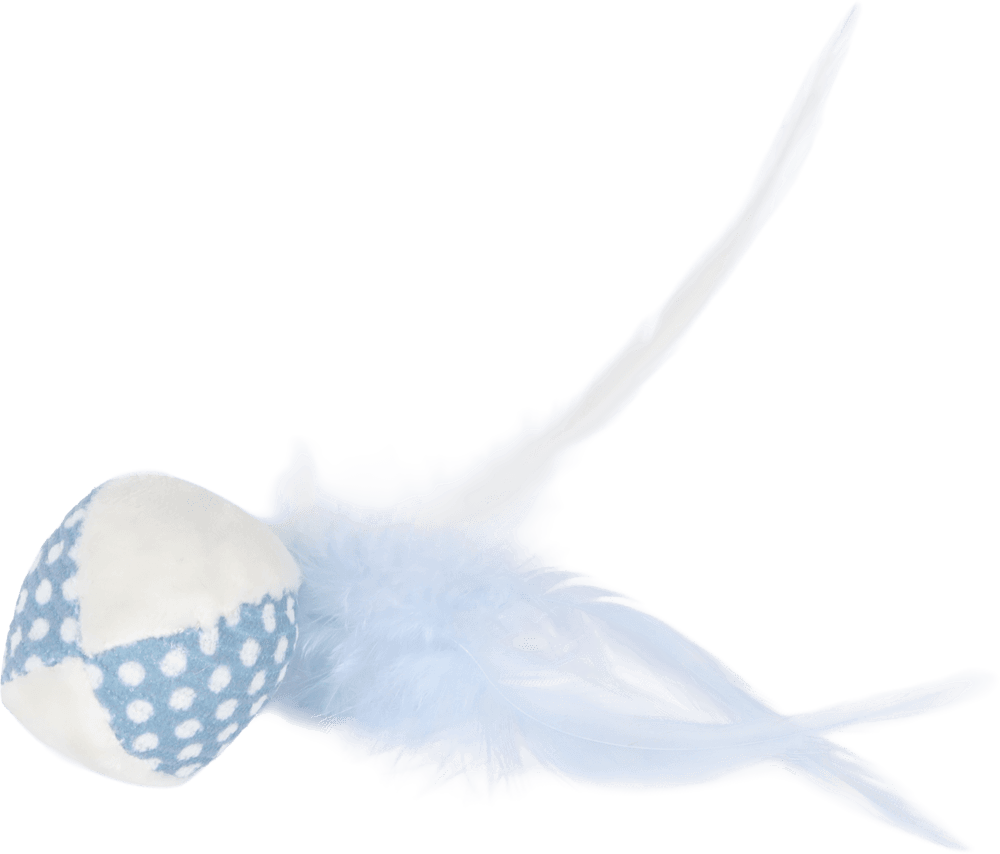 ZOLUX DOTIE Ball für Katzen mit Federn, blau, 4 cm – Bild 2
