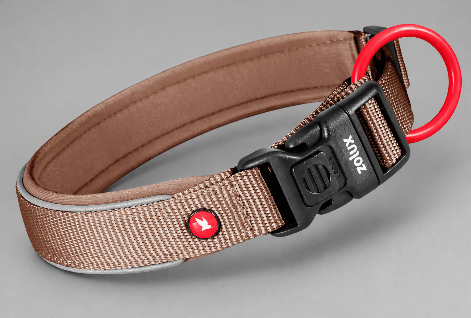 ZOLUX Premium-Nylon-Hundehalsband, Größe M, 40–45 cm, 20 mm, mocha – Bild 8