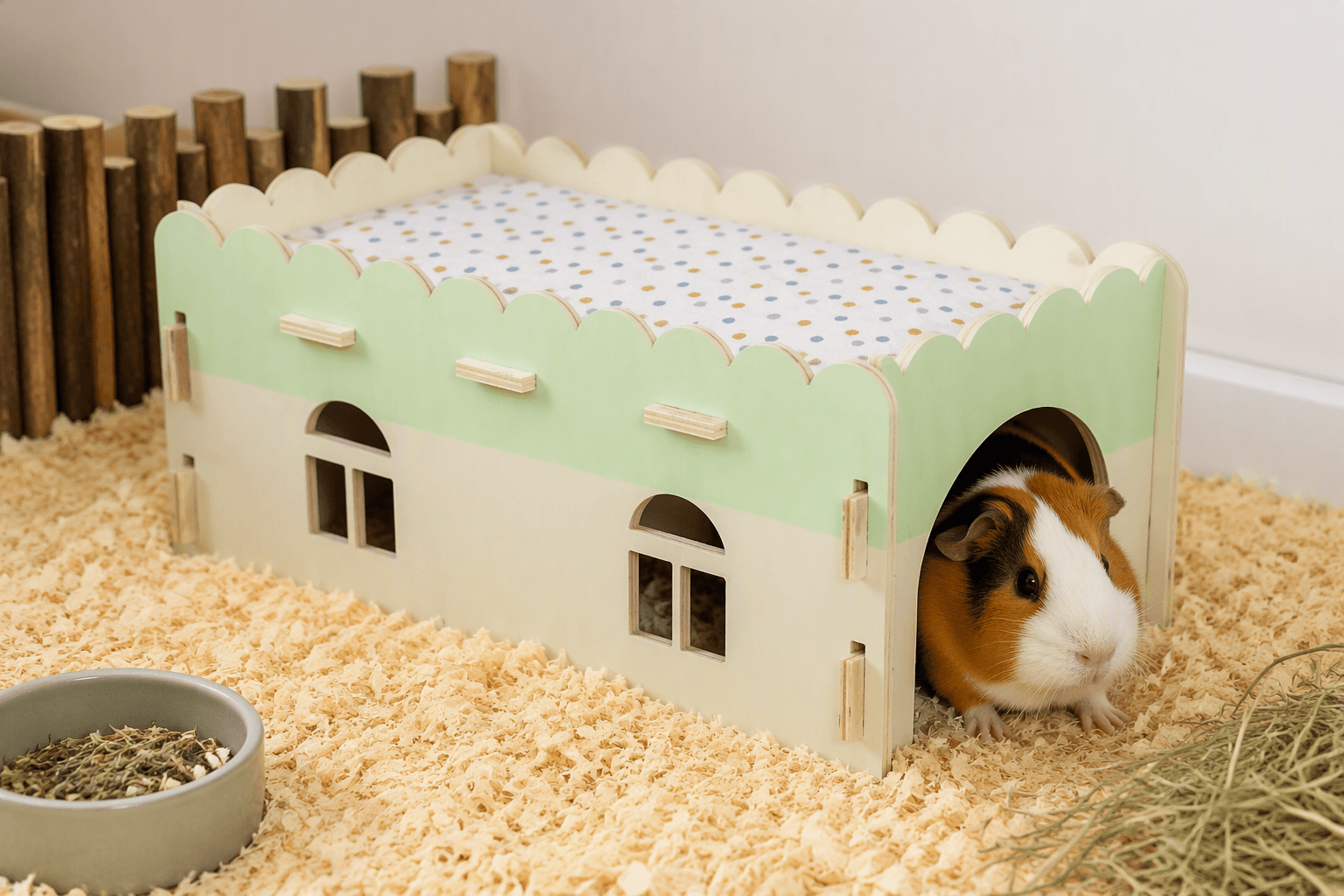 ZOLUX COSY XL Holzhaus für Kaninchen, Meerschweinchen und Rennmäuse 25 × 45 × 20 cm – Bild 13