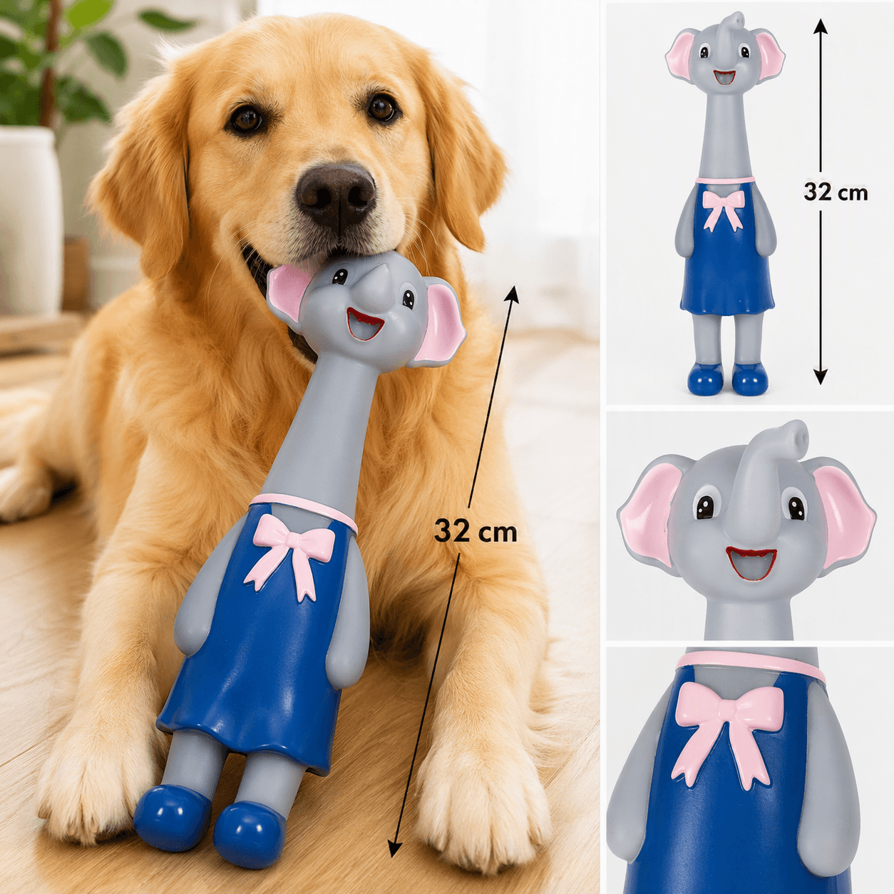 ZOLUX KARTOON Hundespielzeug Elefant mit Quietscher 32 cm – Bild 5