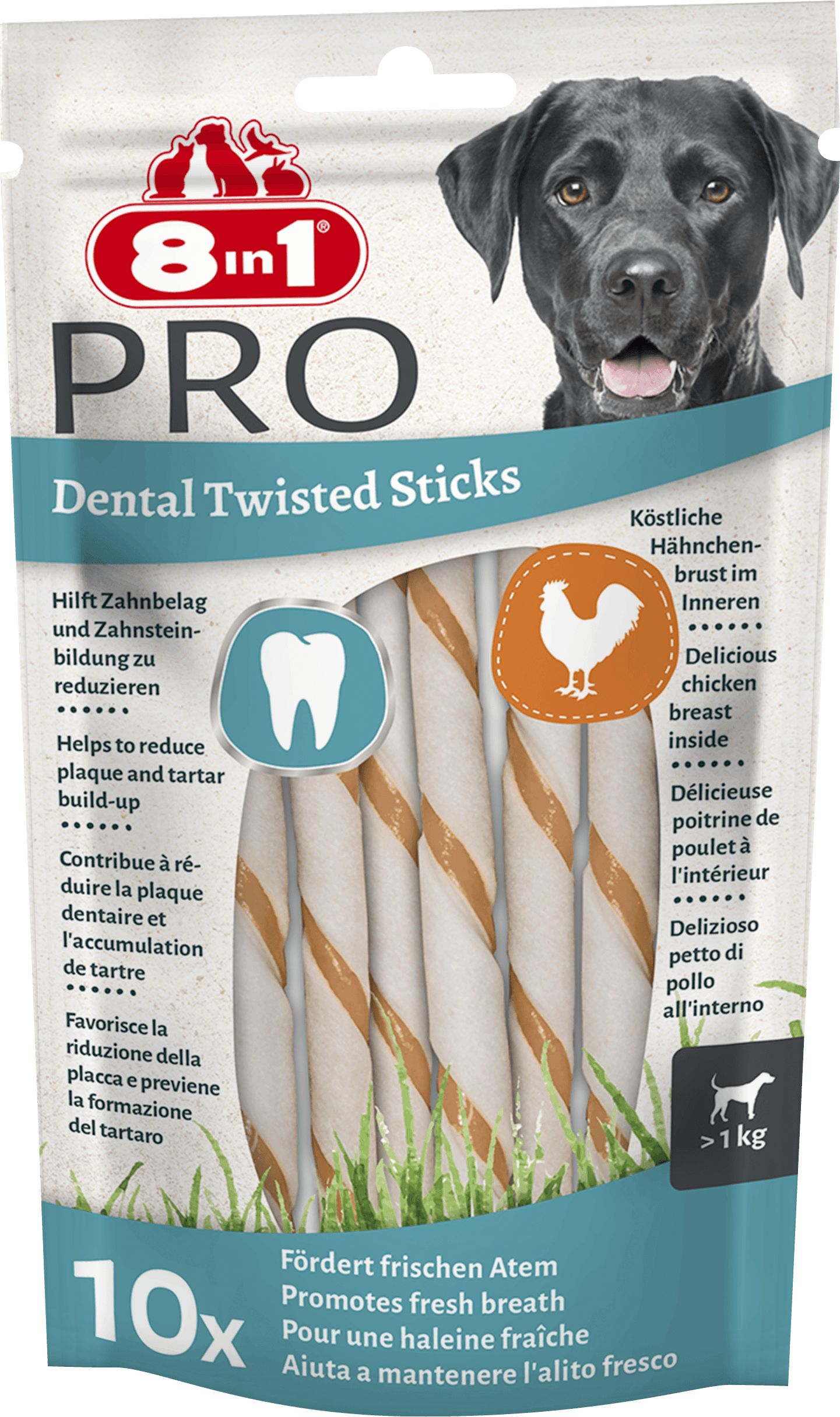 8in1 Hundesnack Zahnpflege-Sticks Delights Pro Dental 10 Stück – Bild 4