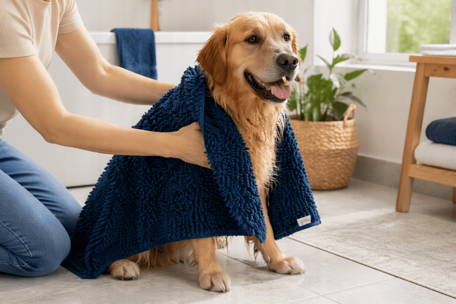 ZOLUX Mikrofaser-Handtuch zum Trocknen von Hunden, 90 × 24 cm, blau – Bild 9