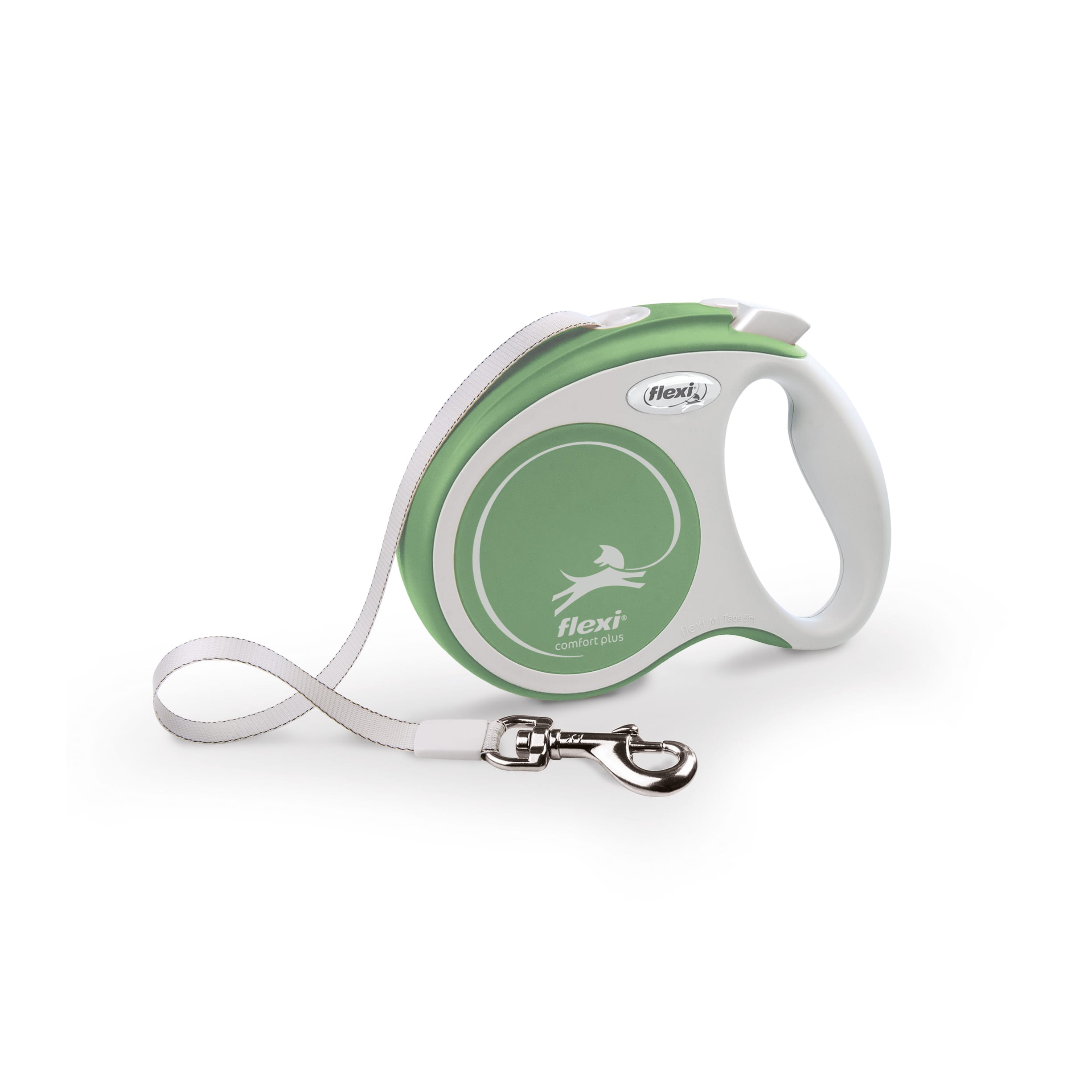 FLEXI COMFORT PLUS Automatikleine für Hunde, Band, S, 5 m, hellgrün – Bild 1