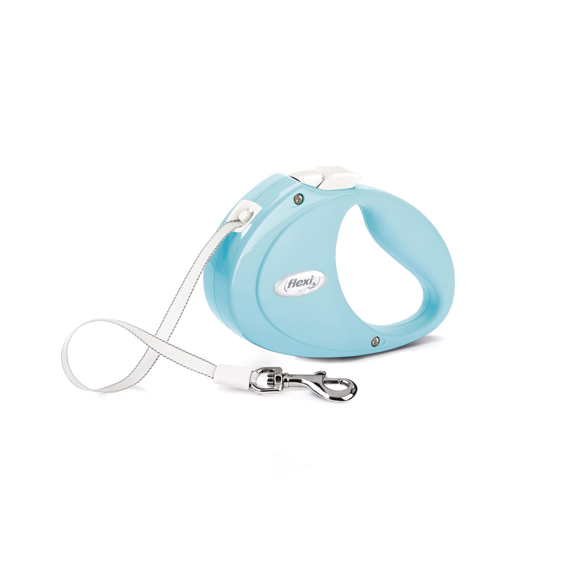 Flexi Automatische Hundeleine für Welpen – Gurtband 2 m Hellblau – Bild 2