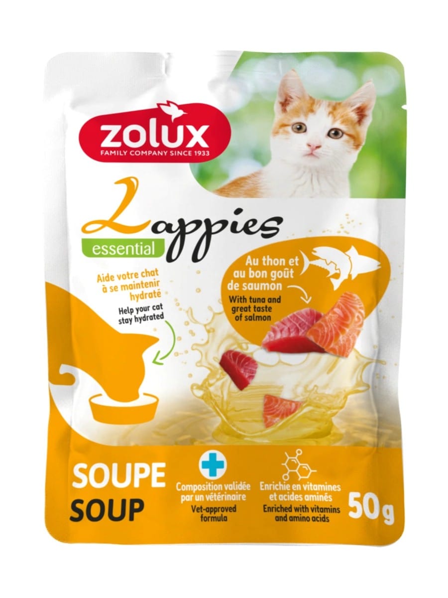 ZOLUX LAPPIES Katzensuppe mit Thunfisch und Lachs, 50 g – Bild 7