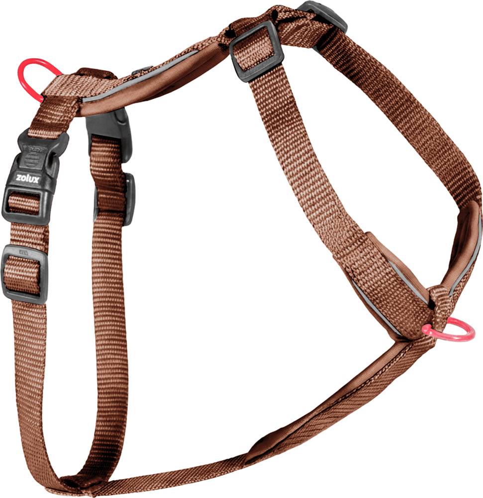 ZOLUX Premium-Nylon-Hundegeschirr, Größe S, 38–56 cm, 15 mm, mocha – Bild 1
