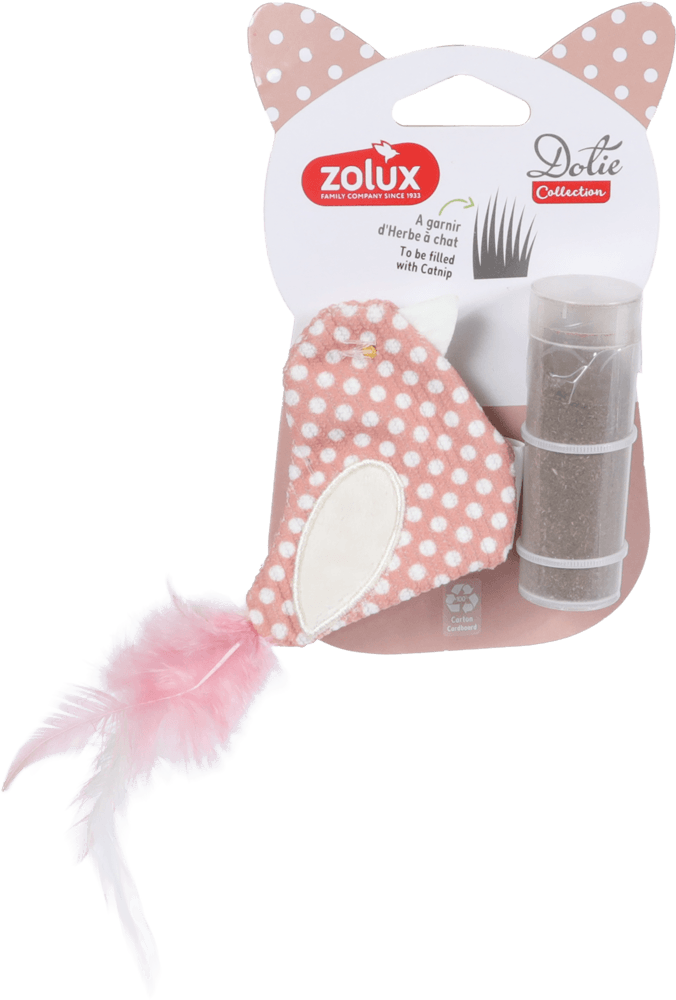 ZOLUX DOTIE Katzenspielzeug-Vogel mit Katzenminze-Einsatz, rosa – Bild 1