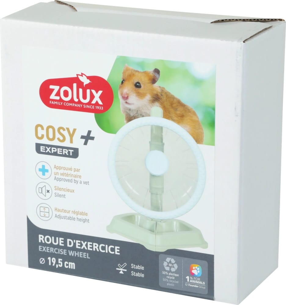 ZOLUX COSY Leises Kunststoff-Laufrad für Hamster mit Standfuß 19,5 cm – Bild 3