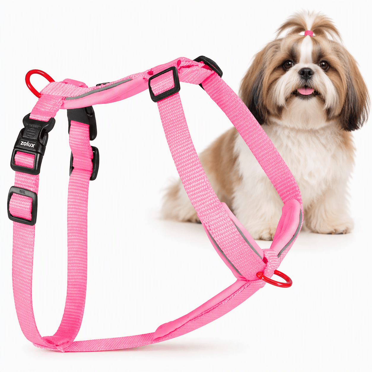 ZOLUX Premium-Nylon-Hundegeschirr, Größe S, 38–56 cm, 15 mm, fuchsia – Bild 1