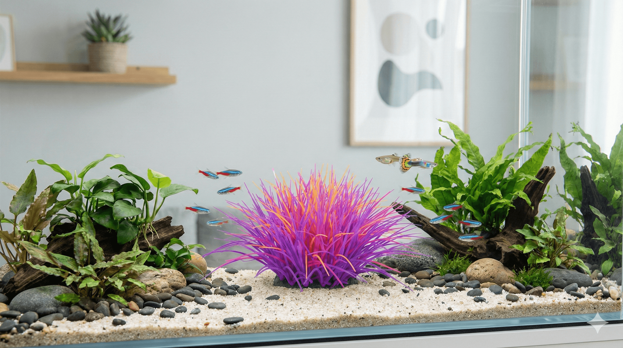 ZOLUX Aquariendekoration FLOWERS 4 violett-rosa fluoreszierend – Bild 12