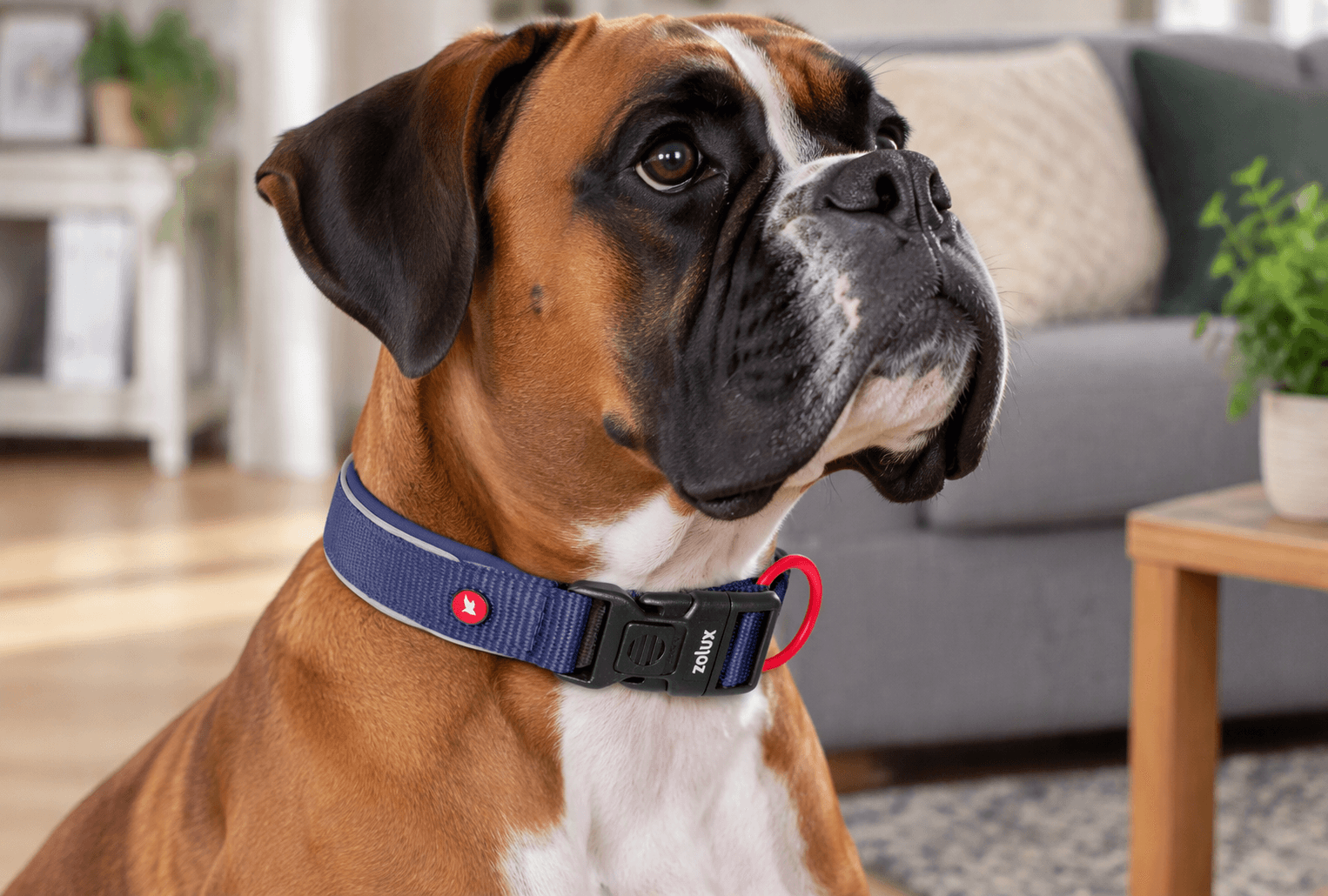 ZOLUX Premium-Nylon-Hundehalsband, Größe XL, 50–55 cm, 25 mm, marineblau – Bild 7