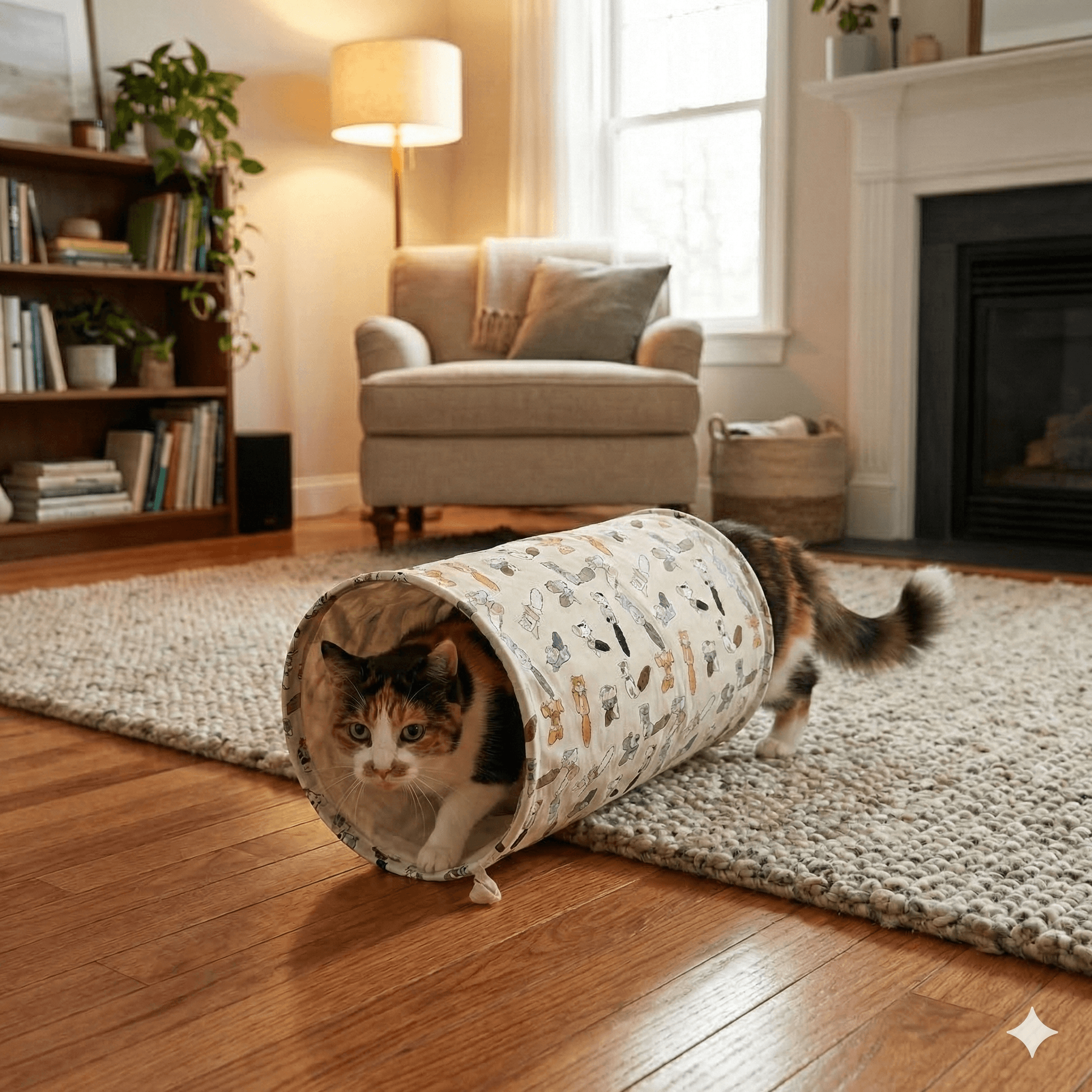 ZOLUX CHATOUILLE Katzentunnel mit Katzen- und Mäusemotiv, 50 cm – Bild 4