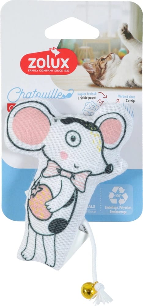 ZOLUX CHATOUILLE Katzenspielzeug, Maus mit Glöckchen und Katzenminze, 11 cm – Bild 1